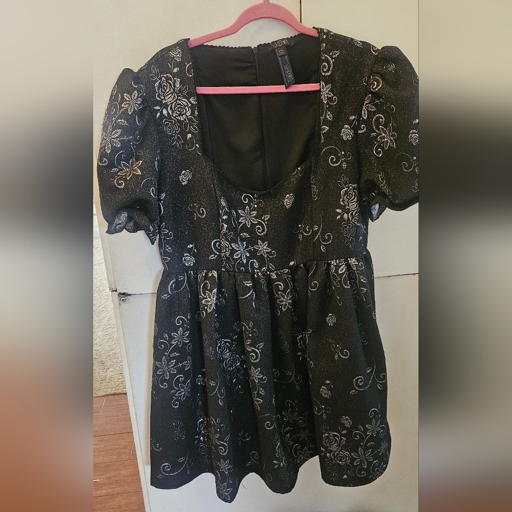 Dolls Kill Widow Black, Metallix And Blue Dress XXL